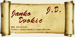 Janko Dvokić vizit kartica